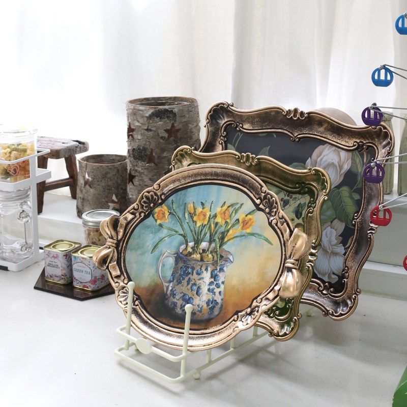 ELMORO 엔틱 명화 리본쟁반 2P set 27,800원