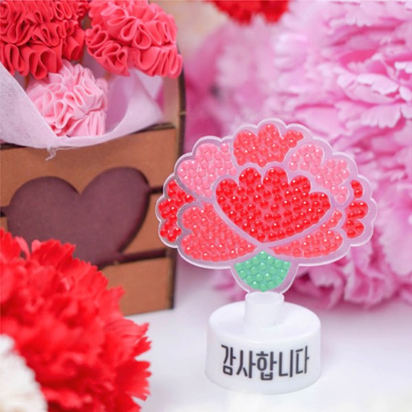 아크릴 카네이션 보석십자수 무드등 만들기 3,000원