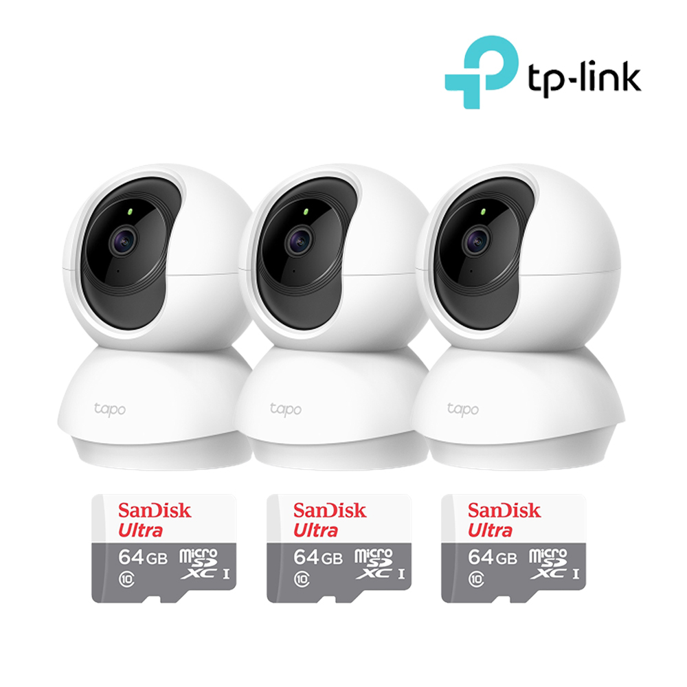티피링크 Tapo TC70+64GB SD카드 3팩 가정용 CCTV 3세트 홈캠 세트, 현재가 207,610원