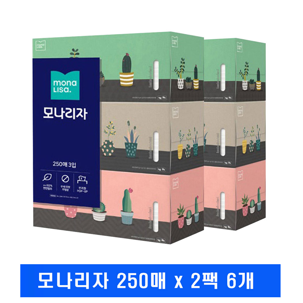 모나리자 벨라지오 미용티슈 250매x3입 6팩 27,900원