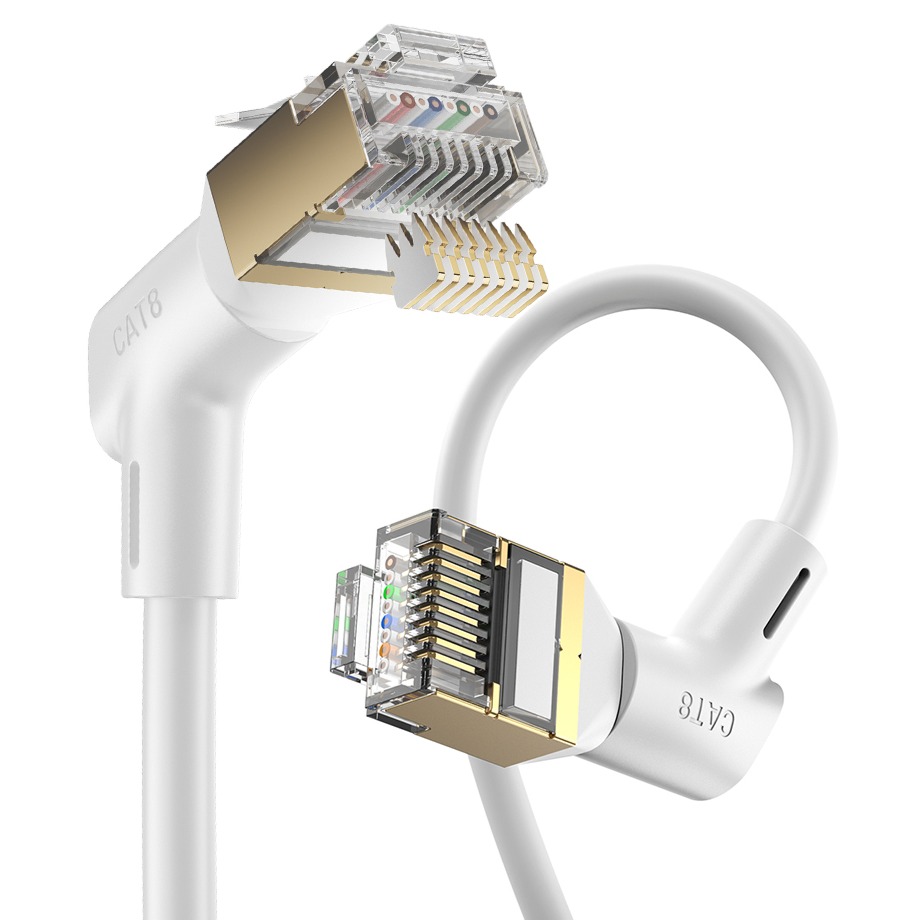 벤션 CAT8 기가 랜선 초고속 인터넷 360도 회전 꺽임형 랜케이블, 화이트, 1개, 0.5m 8,730원