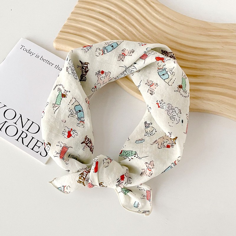 허블리 여성 면 손수건 스카프 쁘띠 머플러 6,900원