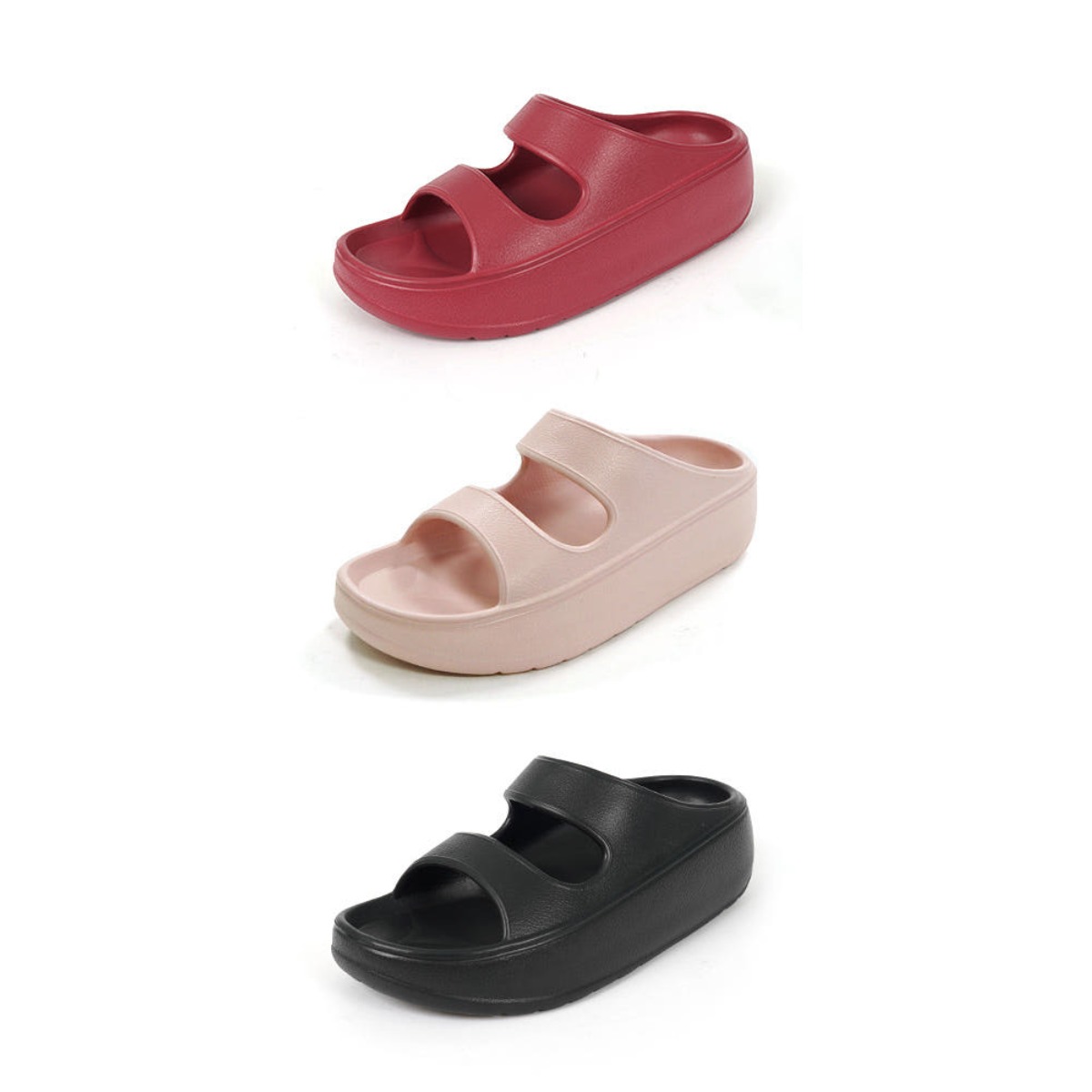 [슈플랜]라이트 투밴드 여성 키높이 슬리퍼 3color-8014 15,000원