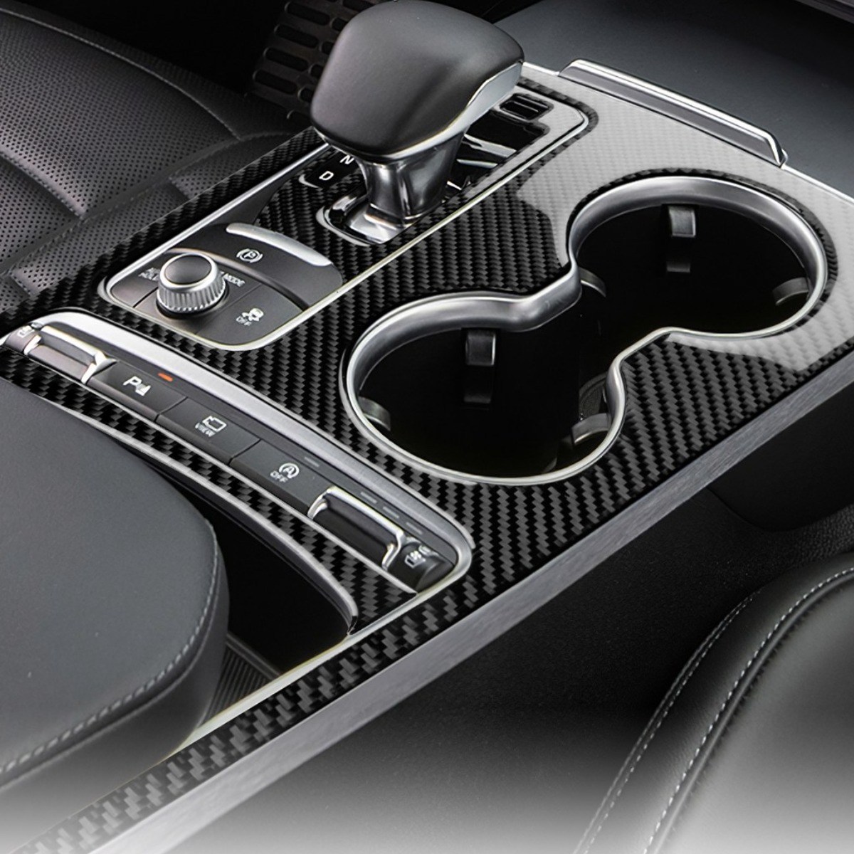 호환 기아 스팅어 2019년 2020년 2021년 2022년 2023년 자동차 중앙 기어 변속 패널 트림 액세서리용 리얼 소프트 카본 섬유 스티커 68,400원