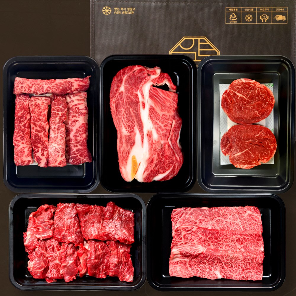 1++등급 한우 프리미엄 시그니처 S 1.6kg 투뿔 한우선물세트 구이용 설 명절 (등심 샤토브리앙 살치 꽃갈비살 특수부위) 마장동 소고기 세트 생신 부모님 선물용 추천 지정예약, 1세트 439,900원