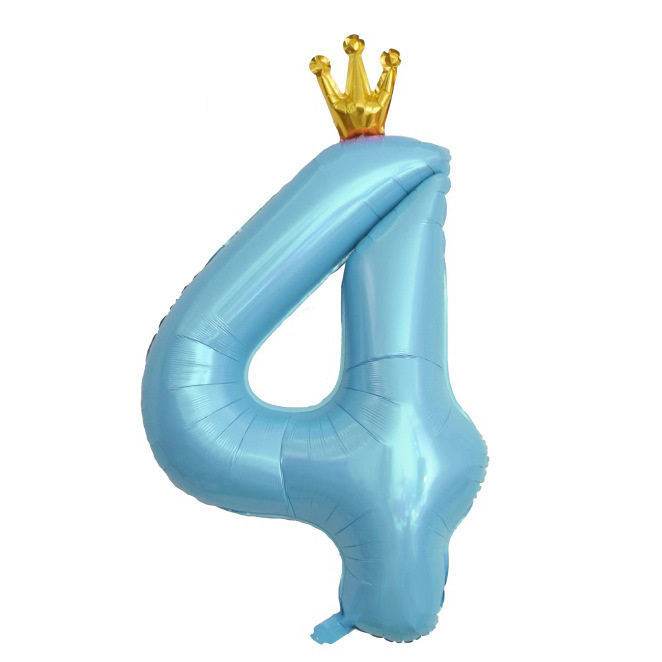 이자벨홈 생일파티 왕관 숫자 풍선 4 초대형, 블루, 1개 5,100원