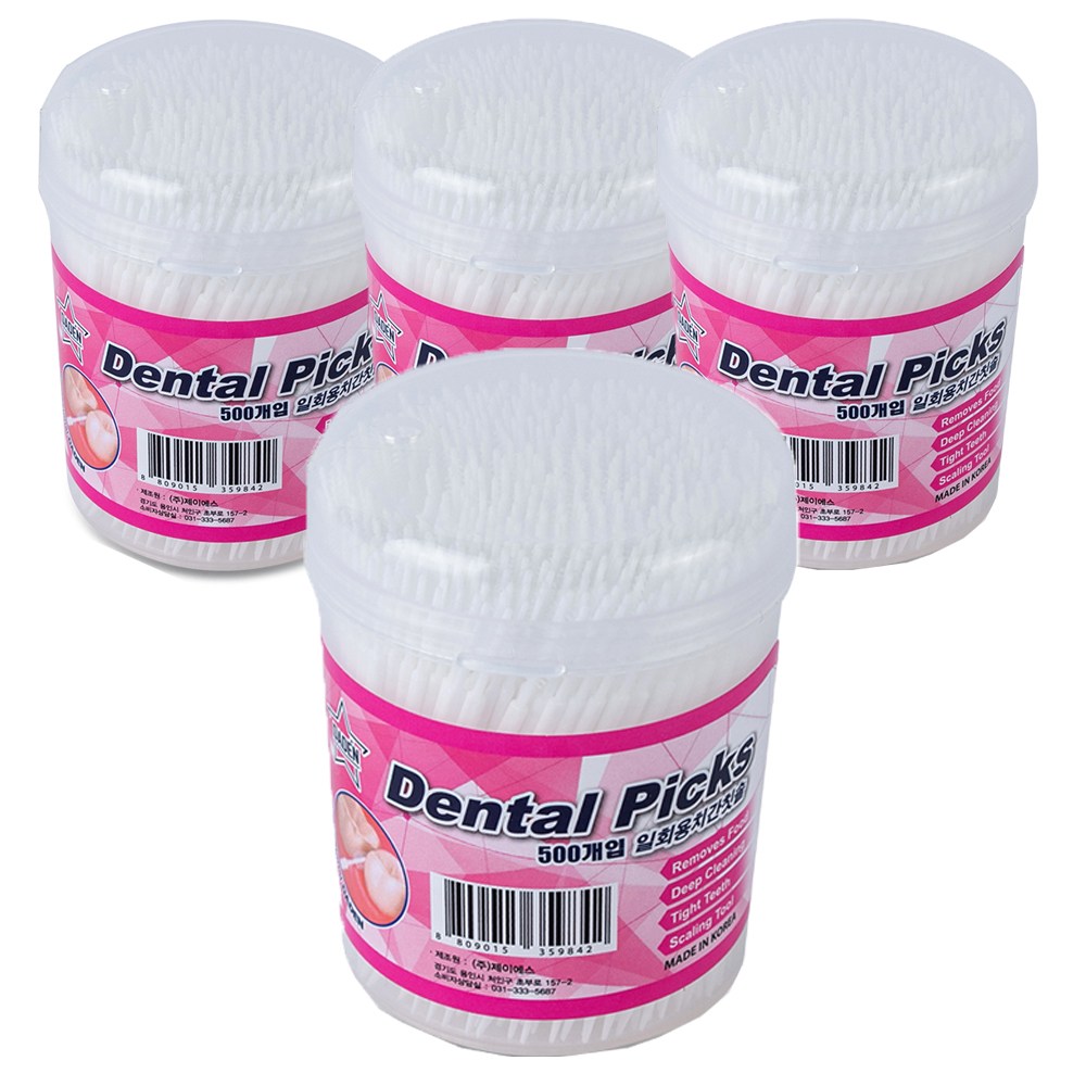 다덴 일회용 치간칫솔1000개 이쑤시개 요지 치간칫솔, 4개, 500개입, 현재가 14,900원