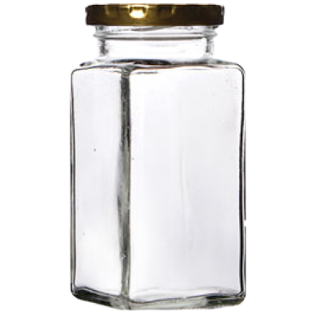 [글라스락_슈가블링] 유리병296(허브사각형_4가지캡선택)/수축필름제공+실링지제공 63,000원