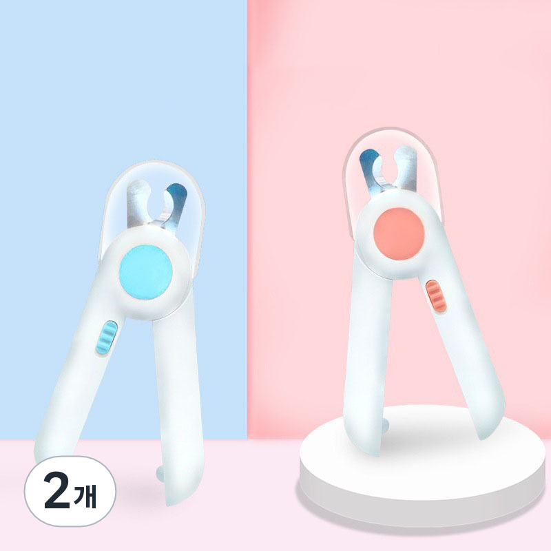 멍멍집사 LED 손발톱깍이 강아지 고양이 반려견 반려묘 발톱관리, 2개, 블루 19,810원