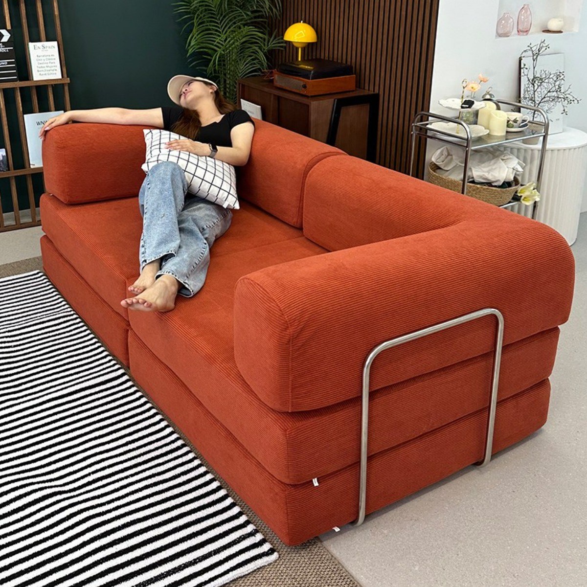 우아미가구 콜모 3인용 접이식 소파베드 패브릭소파 497,000원