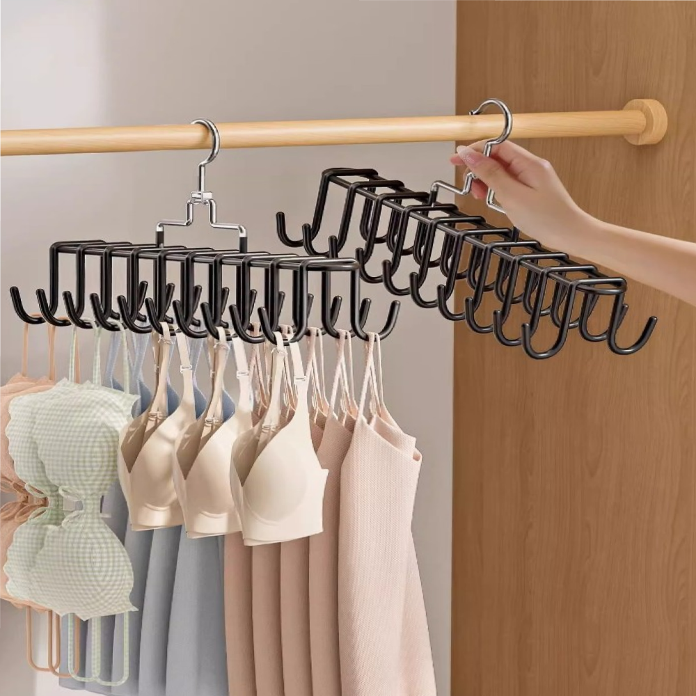 올리OLI 더블 행거 구조 회전식 스카프 나시 속옷 넥타이 정리 다용도 걸이, 모던 블랙, 1개 9,900원