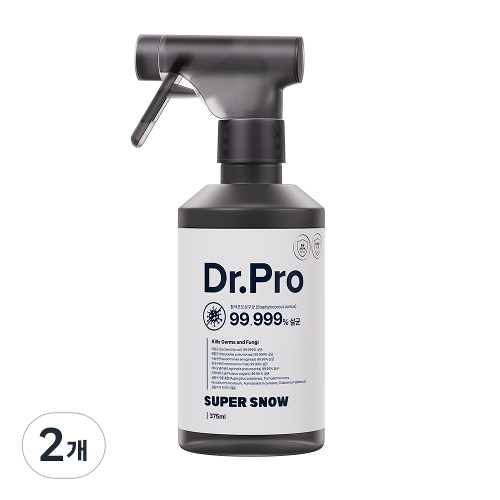 슈퍼스노우 닥터 프로(Dr. Pro) 스프레이 소독 세균 바이러스 살균 화장실 곰팡이 억제 청소 베란다 벽면 결로 물때 욕실, 2개, 375ml 32,060원