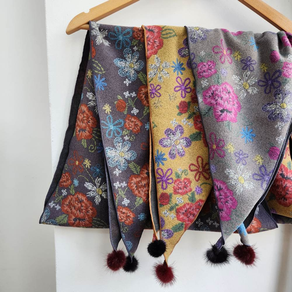 해피조아 국산 여성 플라워 스카프 숄 가을 겨울 머플러 17,900원