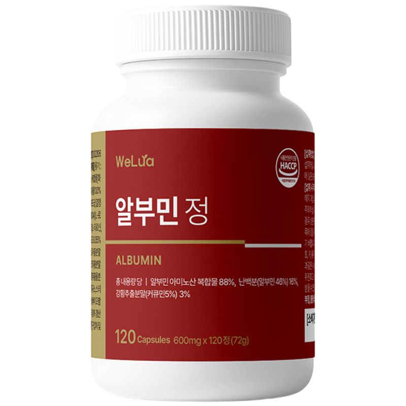 알부민 mg 웰루아 프리미엄 골드 HACCP ml 액티브 고함량 대용량 벨기에산 난백분 정 600mg, 1개, 360정 52,280원