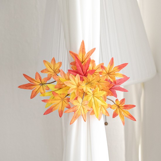 단풍 조화 꽃 커튼 집게 타이백 레드 25cm 인테리어 실내 장식 소품 고정 홀더 선물 꾸미기 8,000원