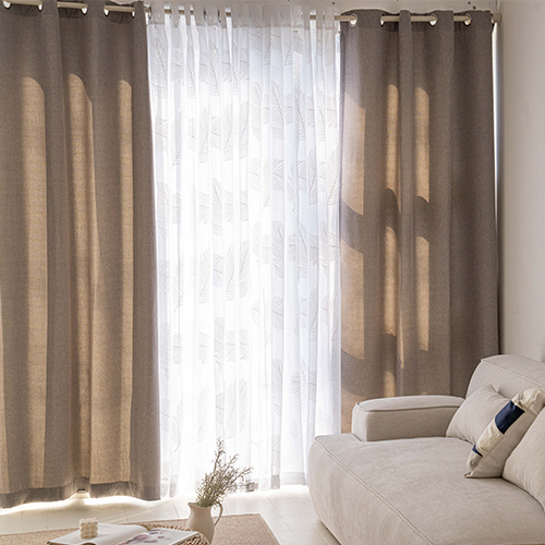 끌래망스 네추럴 아일렛 쉬어커튼 + 암막커튼 + 봉 세트 64,920원