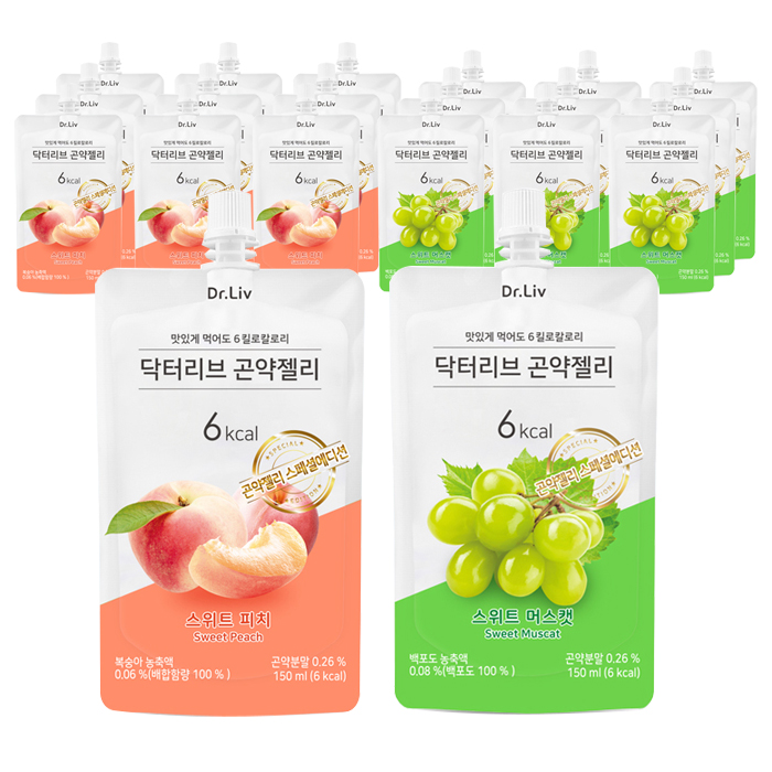 닥터리브 곤약젤리 스위트 머스캣 150ml x 10p + 스위트 피치 150ml x 10p, 1세트 28,280원