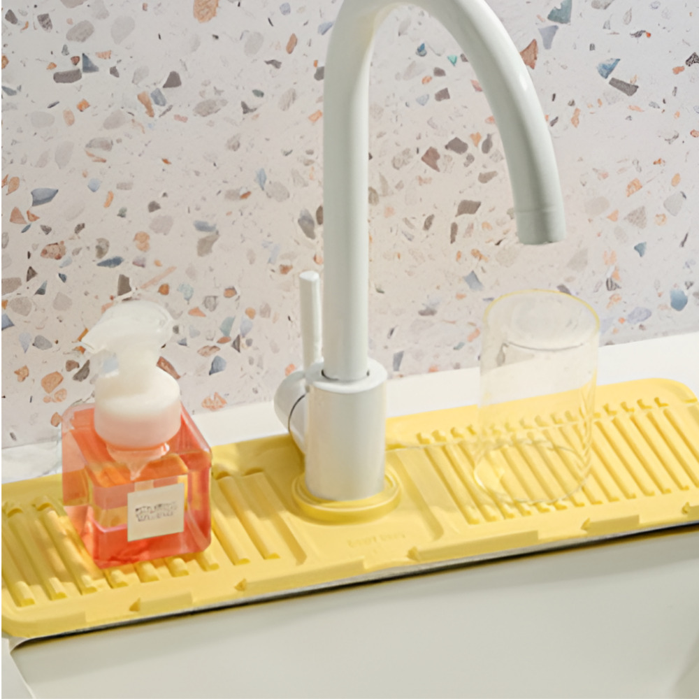 바이랜디 실리콘 배수 패드 세면대 싱크대, 옐로우, 1개 11,090원