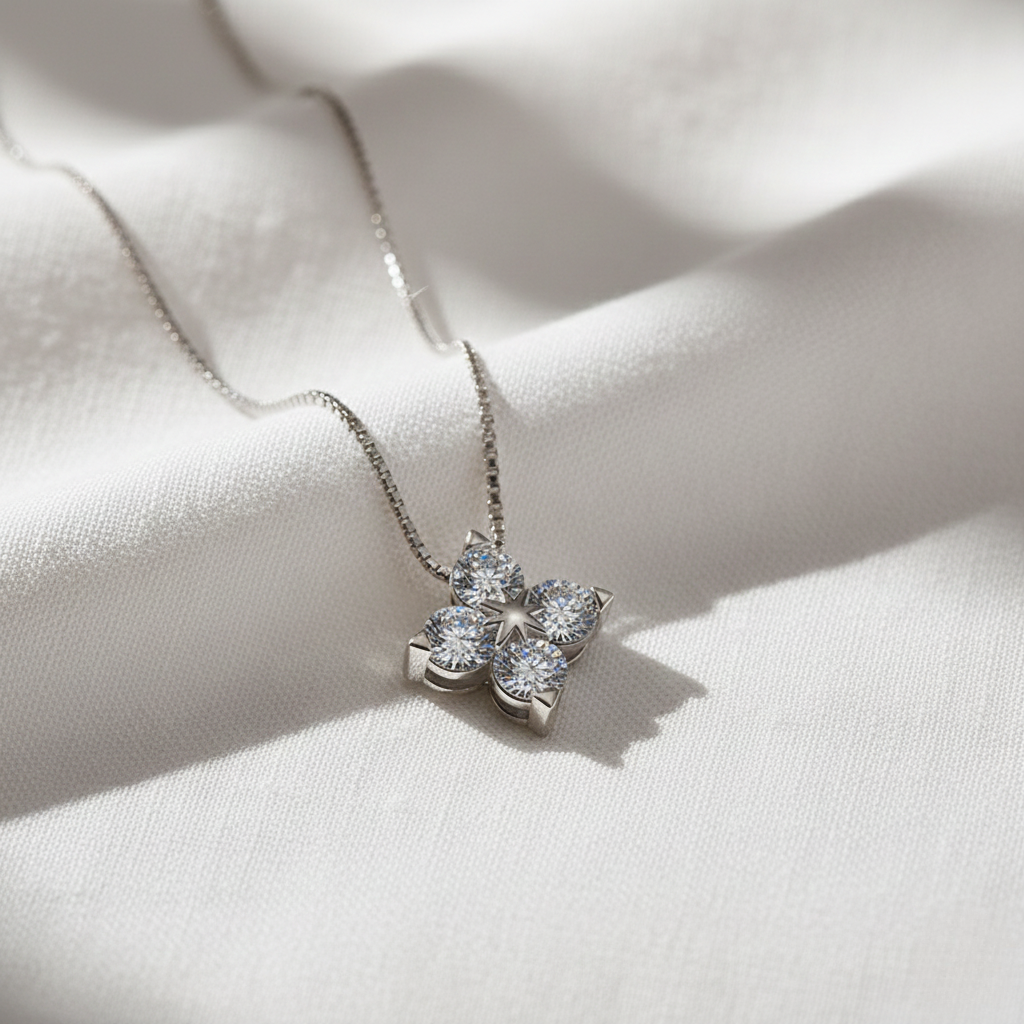 소은 GRA인증서 모이사나이트 클러버 플라워 목걸이 실버925 118,000원