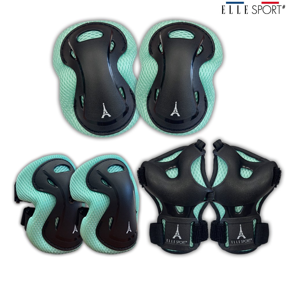 엘르스포츠 보호대 세이프플랙스 인라인 킥보드 보호대장비 3종세트 아동 성인, 세이프플랙스S(13세미만)_민트, 1세트, 현재가 15,800원