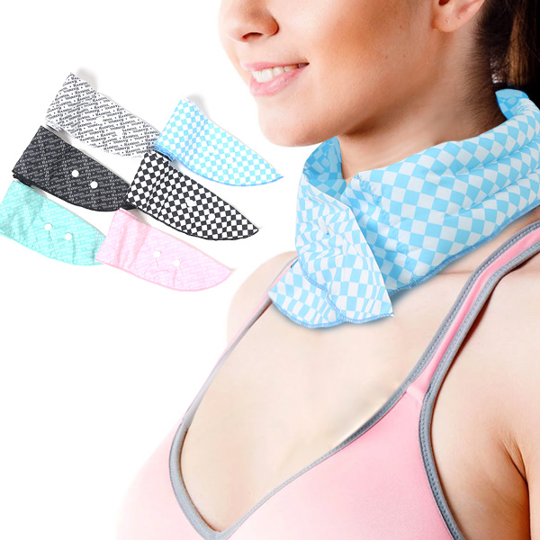 국산 스냅형 아이스 쿨 스카프 냉감 얼음스카프 넥 쿨러 넥 쿨링 링 머플러, 07)체크_블루 9,800원