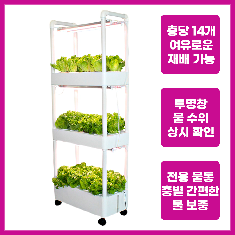 초록무럭3 넉넉한 재배공간 가정용 야채 식물 수경재배기 식물재배기 식물장 투명창 조명 실내 스마트팜 채소 식물키우기 276,800원