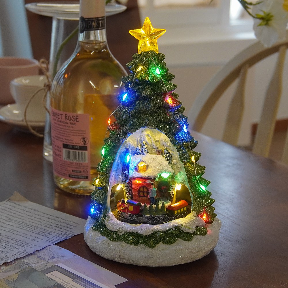 토이토 크리스마스 마을 레일 오르골 자동 기차 무드등 장식 소품, 1개, 트리 마을 레일 29,800원