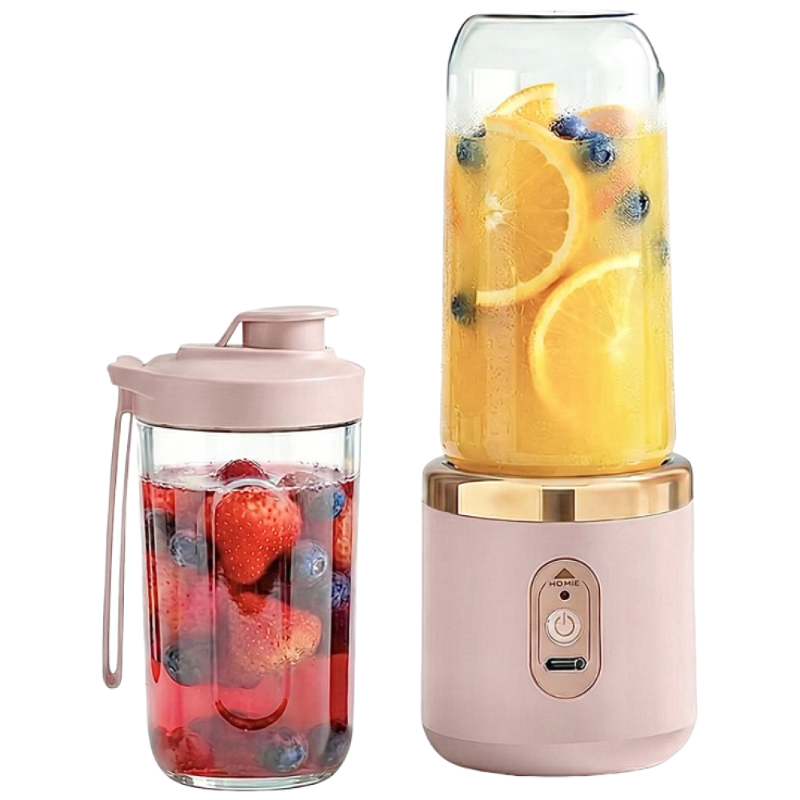 HOMIE 믹서기  2개 용기 휴대용 미니 믹서기 USB 충전식 무선 믹서기 17,490원