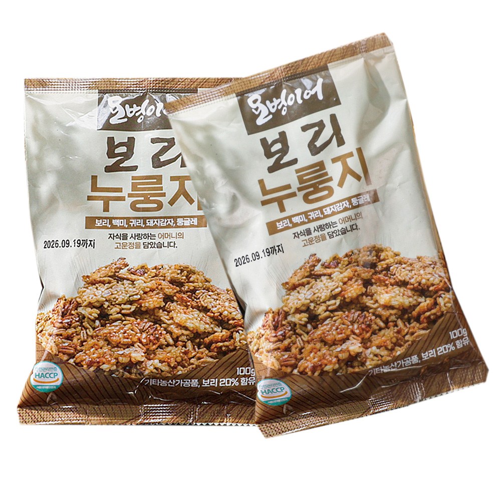 [TenTenPlus] TV홈쇼핑 히트상품 오병이어 뚱단지 보리 누룽지 개별포장 3분 간편누룽지 아침식사 3대 슈퍼곡물 귀리 국내산 돼지감자 건강한 한끼, 100g, 30개 54,600원