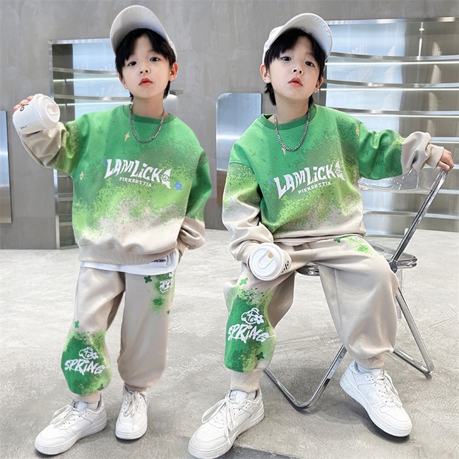 비비키드 남아 봄 가을 세트 LAMLICKA 페인팅 맨투맨 추리닝 주니어 상하복 세트 초중생 긴팔 초등생 긴바지 세트 (B23) 36,800원