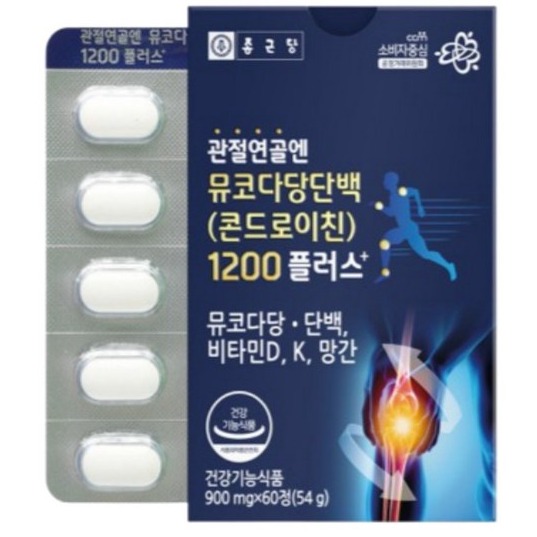 *구성확인* 식약처인증 무릎 관절 연골 콘드로이친 비타민 뮤코다당 / 관절엔 홈쇼핑 인기제품, 120정, 1세트, 현재가 85,900원