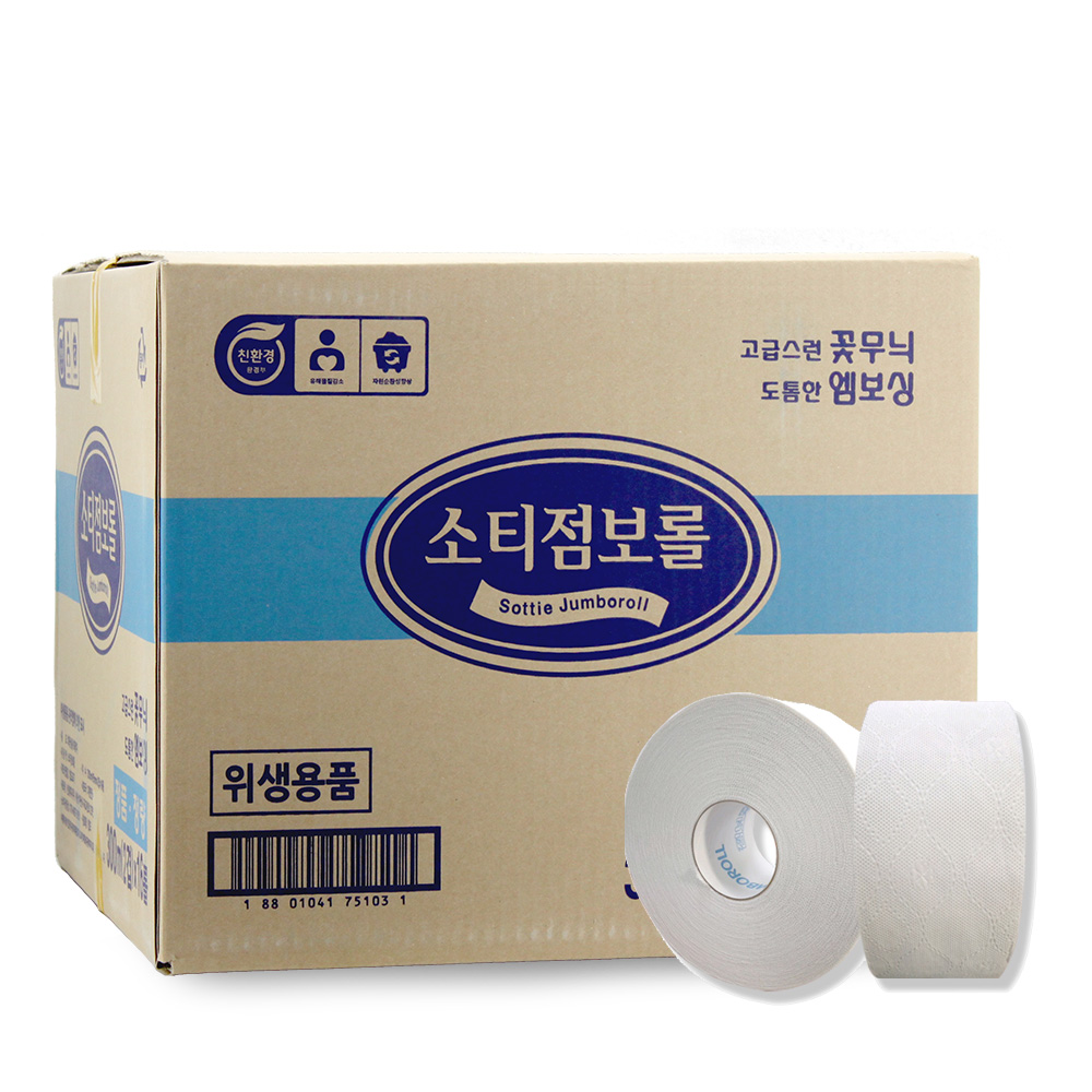 쏘티 꽃무늬 점보롤 300m(2겹)x16롤, 1개, 300m, 16개입 37,900원