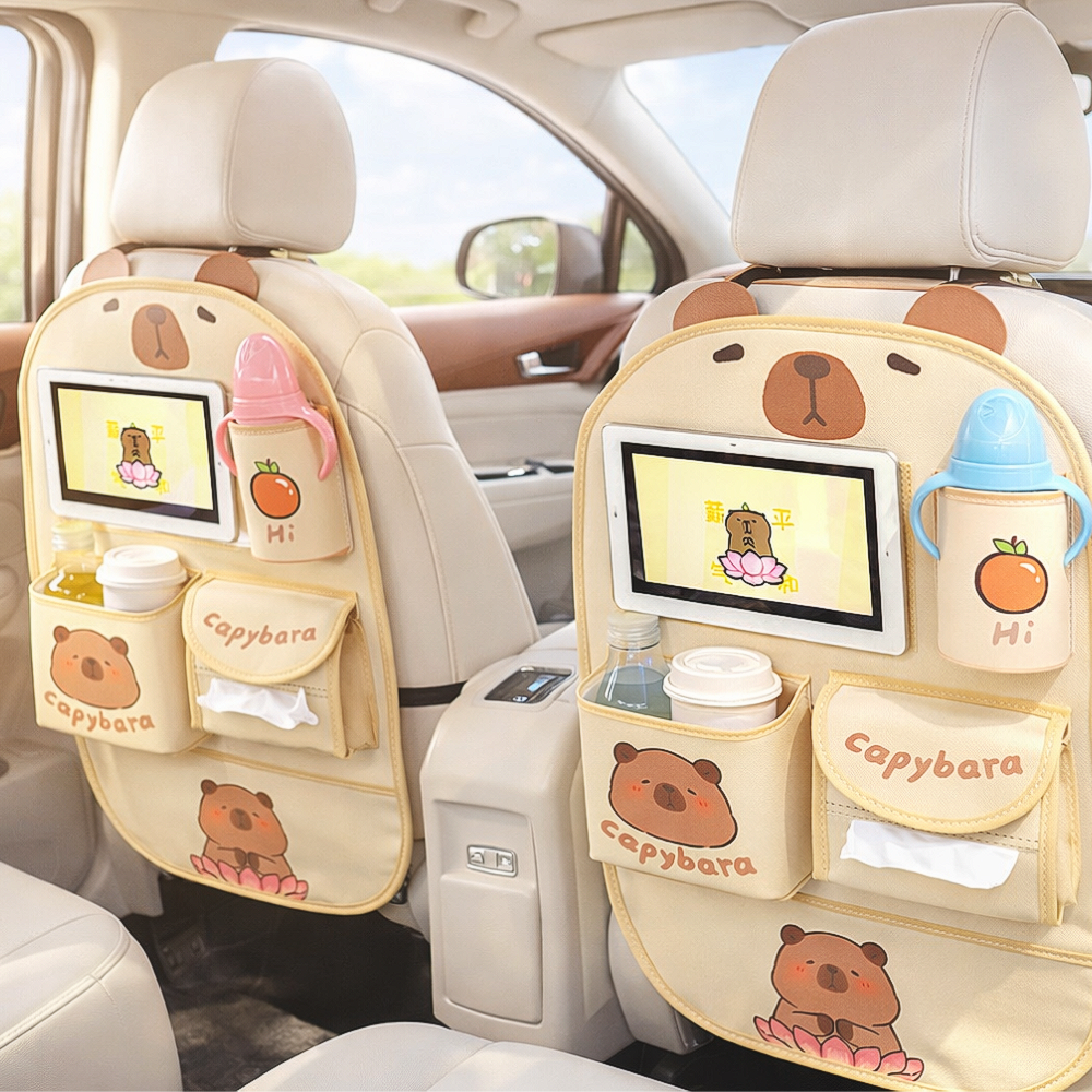 나너마켓 차량용 뒷좌석 킥 방지 다용도 수납 정리함, 베이지, 1개 24,900원