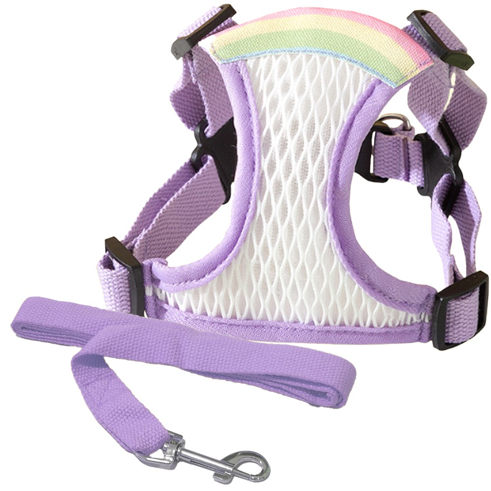 숑숑펫 반려동물 가벼운 쿨메쉬 하네스 리드줄 세트, 퍼플, 1개, 현재가 12,900원
