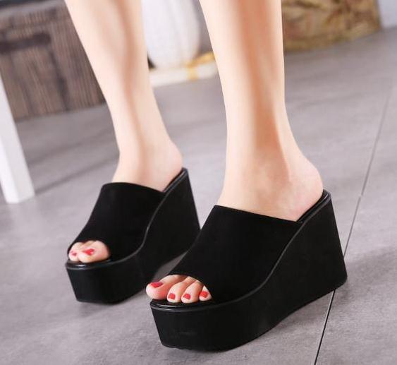 10CM 통굽 키높이 슬리퍼 사무실 스웨이드 편한 42,600원