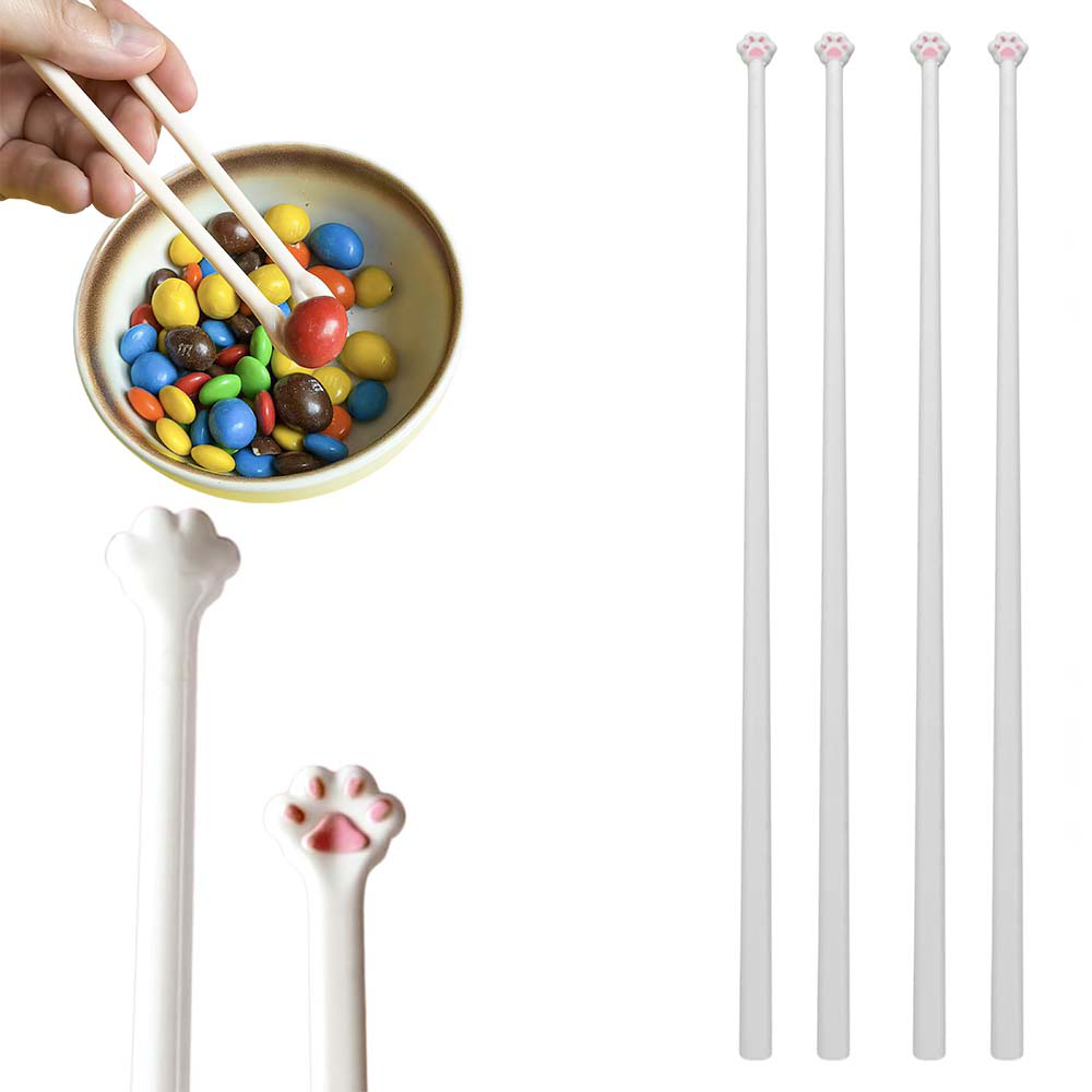 [루이/키친 아이템] 잔손 고양이발 프린팅 젓가락 세트 세척 간편하고 가볍고 튼튼 미끄럼 미끄럼 방지 재사용 가히, 고양이 집게, 1세트, 2종 7,900원