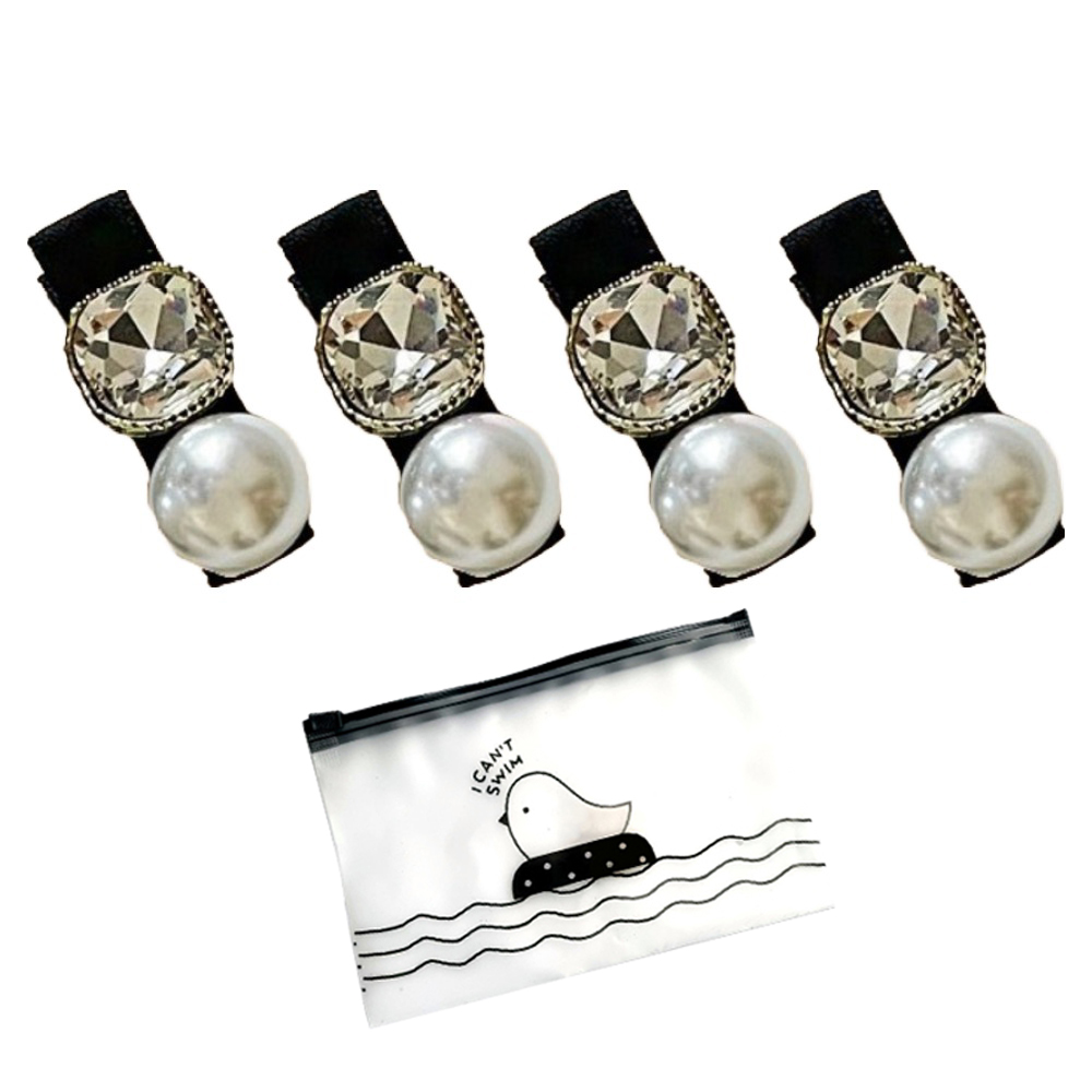 미다미 [4P 파우치세트] 팅글 큐빅앤펄 포인트 미니집게핀 18,900원