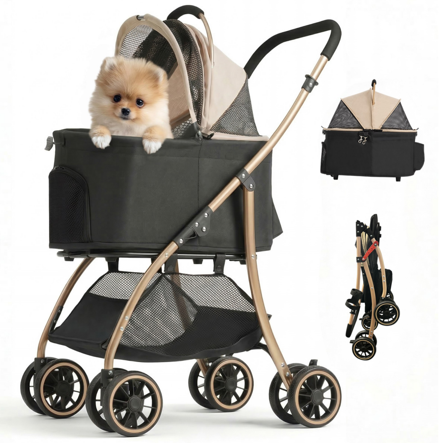 MILA&LOUIS 접이식 분리식 반려동물 유모차 강아지 유모차 고양이유모차 개모차 일체형 뉴바론 개모차 원터치 퀵폴딩 개모차 60,990원