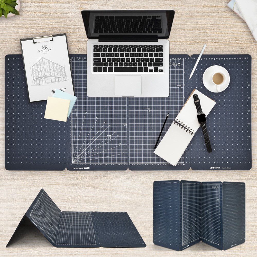 현대오피스 페이퍼프랜드 데스크매트 안전소재사용 폴딩  올인원 접이식 컷팅매트 HFM-L 30,600원