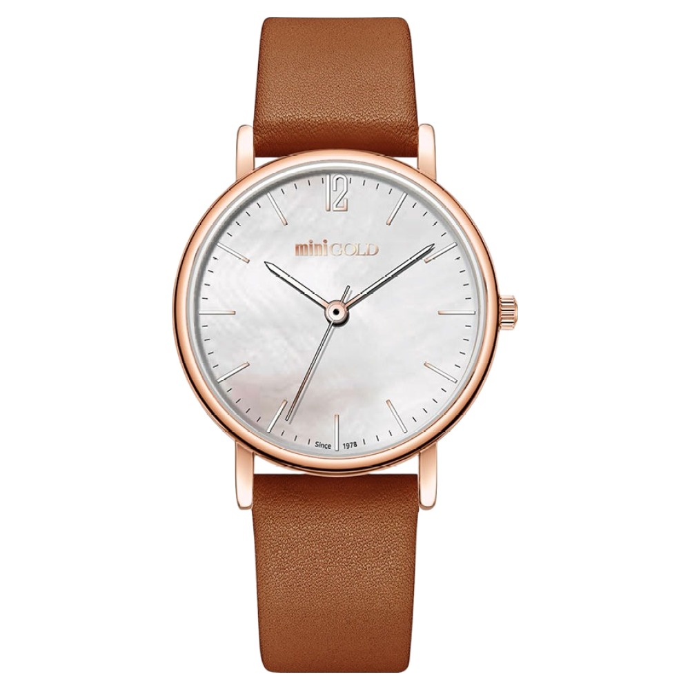 미니골드 여성용 가죽 원형 시계 WSB021 39,900원