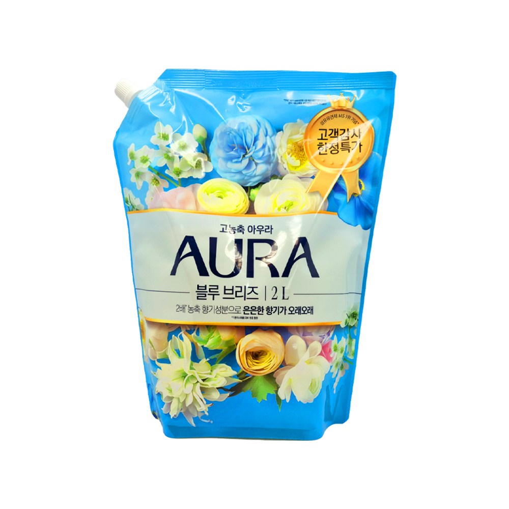 아우라 고농축 섬유유연제 블루 브리즈 리필 9,200원