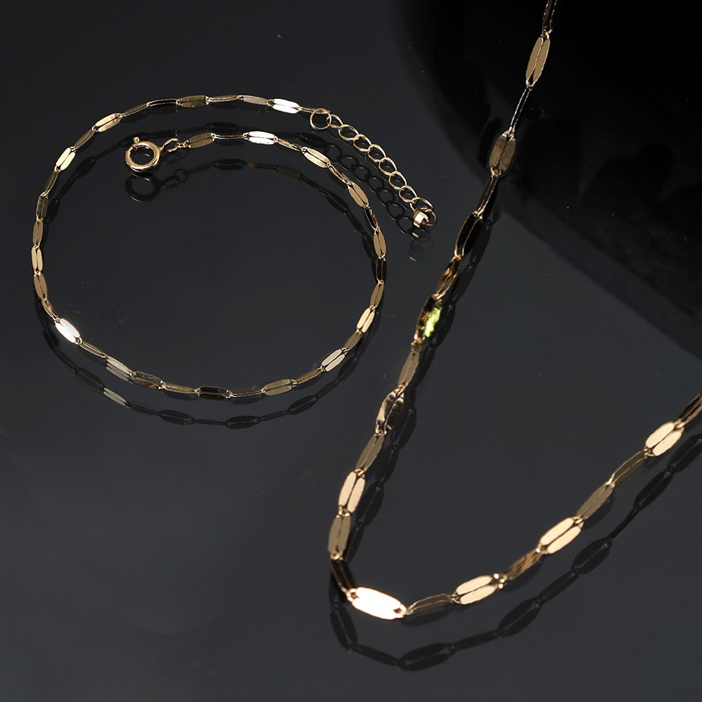 주리에떼 14K 18K 목걸이 팔찌 1+1 세트 로즈골드 데일리 심플 글램 금 목걸이 줄 체인 팔찌 여자친구 선물 584,340원