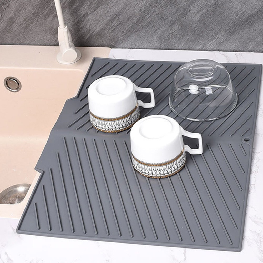 에브리샤인 대형 물빠짐 완벽 실리콘 식기 건조매트, 1개, 그레이 8,900원