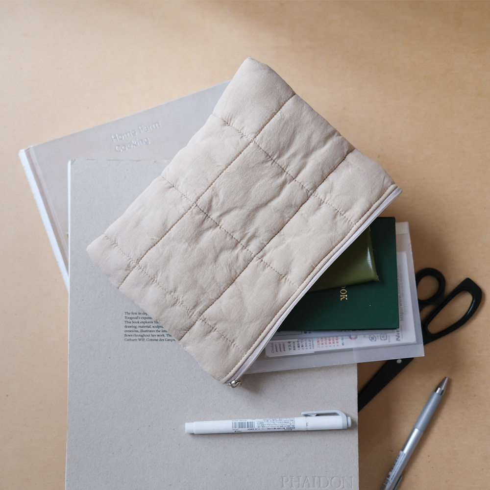 누빔 다용도 퀄팅 휴대용 여행용 화장품 미니 사각 생리대파우치 면파우치, 1개, 베이지 12,250원