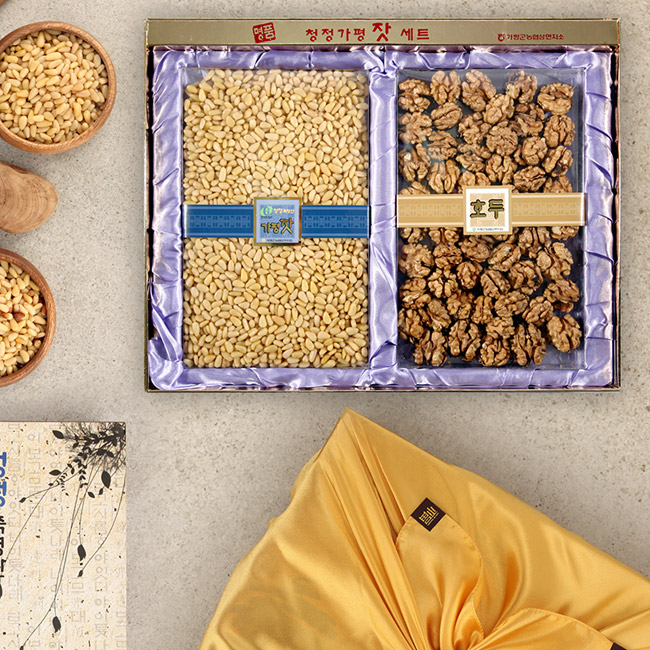 [가평군농협] 가평잣 호두잣 혼합세트 2호 / 잣390g+호두300g+보자기포장, 1개 239,000원