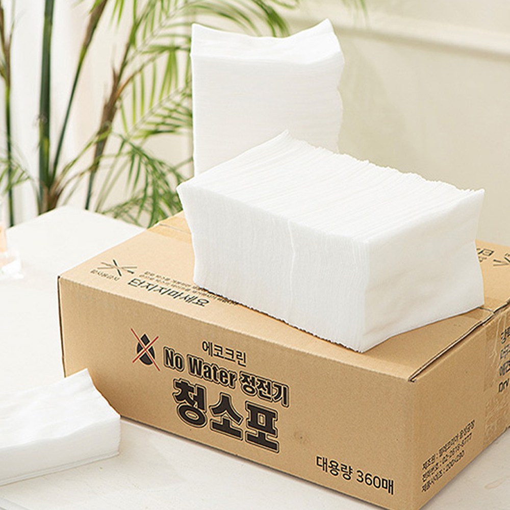 가정용 대용량 에코크린 정전기 청소포 밀대호환 200*290 대형 360매, 1개 13,900원