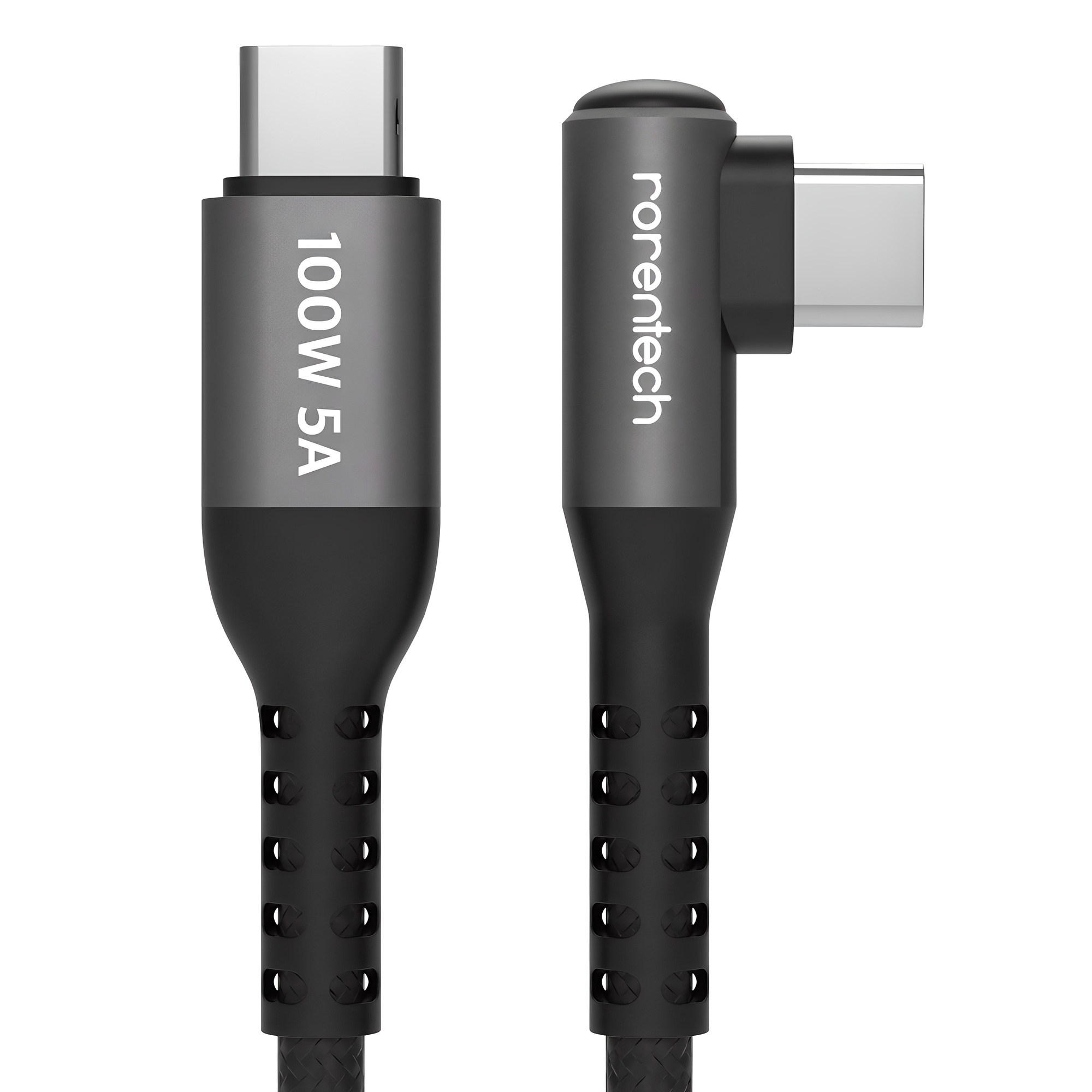 로랜텍 L자형 100W 5A C to C PD 초고속충전 케이블, 1.2m, 단일색상, 1개 4,900원