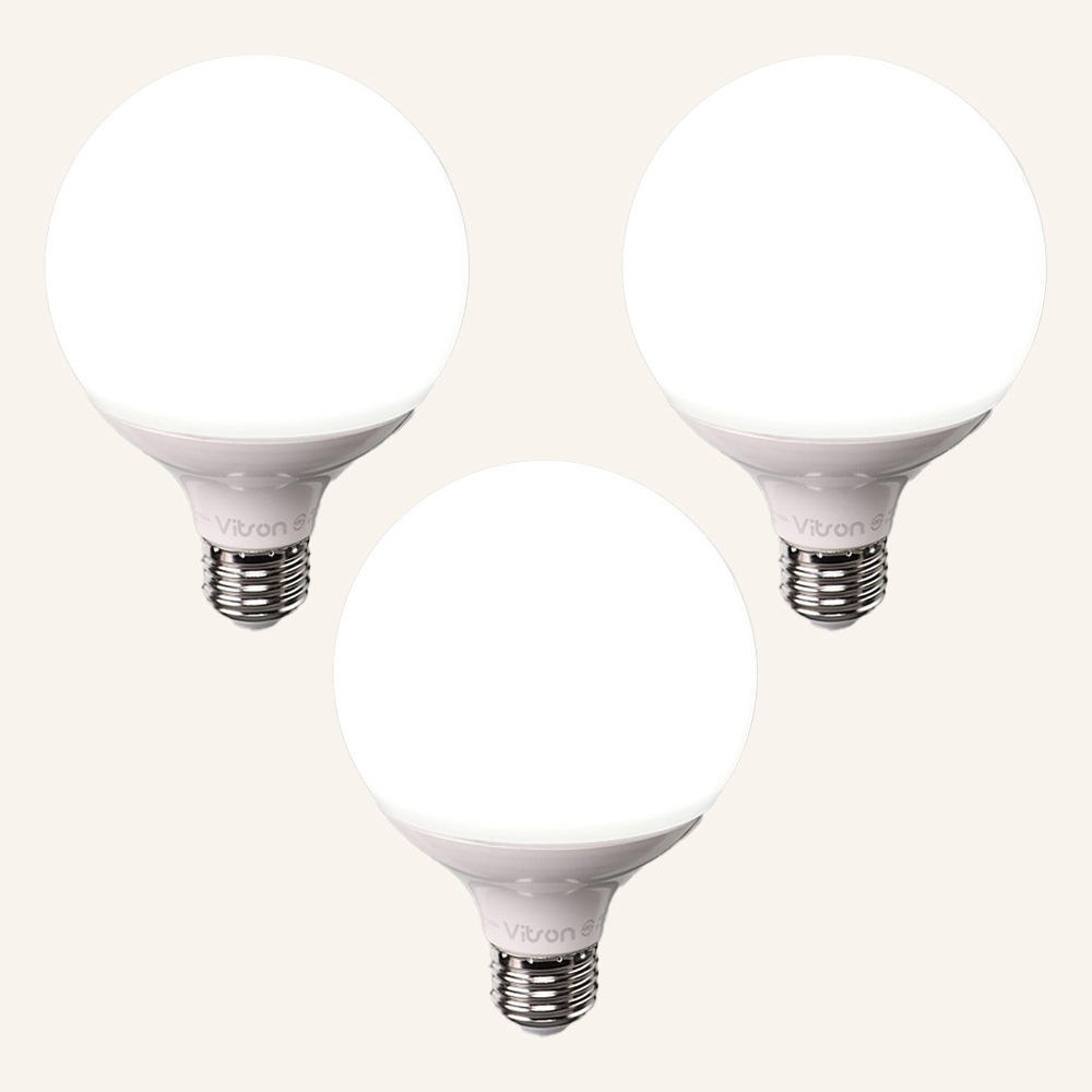 비에스조명 LED 볼전구 9.5cm 동그란 램프 12W 다마 E26 주광색(하얀빛) 전구색(노란빛) 주백색(아이보리빛) 10,990원