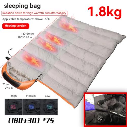 발열침낭,겨울침낭,캠핌온열슬리핑백  침낭 다운 코튼 패드 3 기어 USB 열 초경량 야외 캠핑 매트리스 난방 Ma 180 30x80cm 44,590원