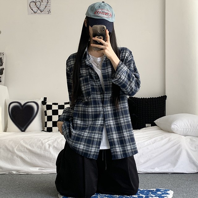 [간절기템/4col] 리딩 오버핏 체크 셔츠 남방 27,100원